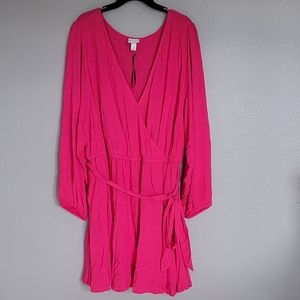 AVA & VIV  LONG SLEEVE FLARE MINI DRESS/ 3X.